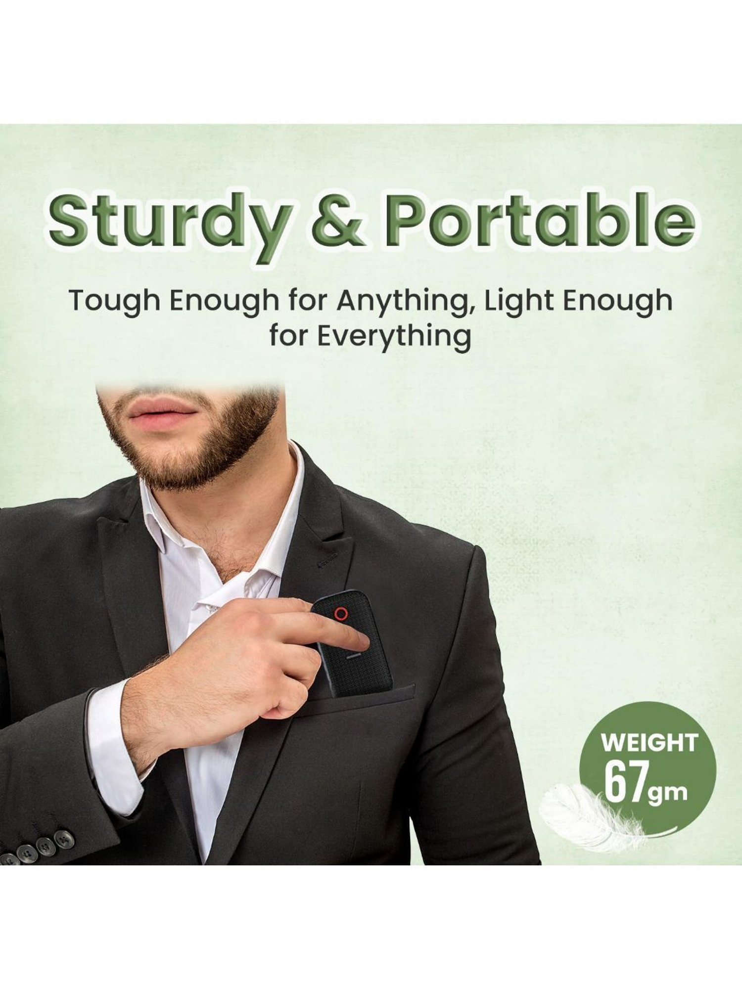 Portronics Talk Three Wearable Bluetooth Speaker with Mic, 10Hours Playtime (Black)