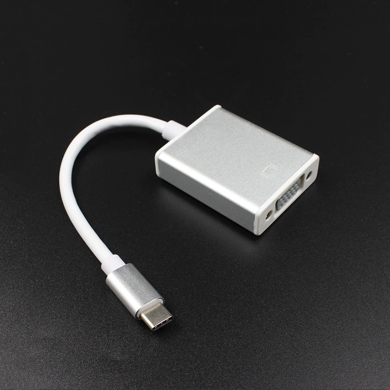 Type C to Female VGA Adapter Cable USB-C to VGA Adapter White USB 3.1 Converter for Macbook for Monitor Projector TV