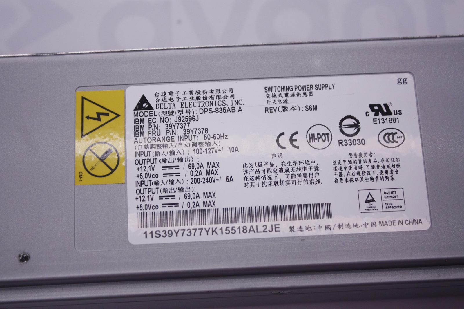 IBM 835Watt Hot-Plug/Redundant Powe