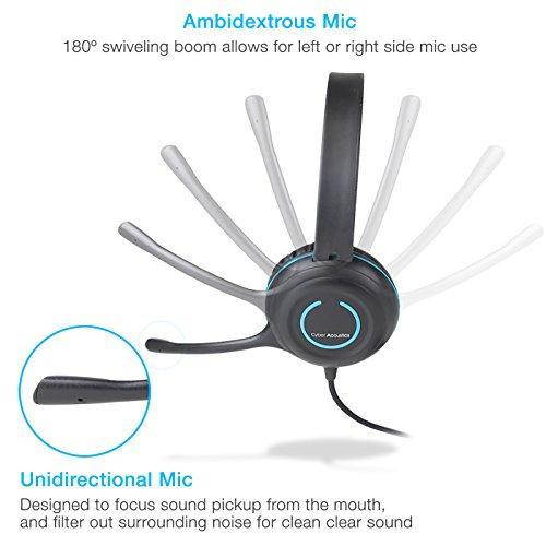 Cyber Acoustics 3.5mm Stereo Headset with Headphones and Noise Cancelling Microphone for PCs, Tablets, and Cell Phones in the Office, Classroom or Home (AC-5002)