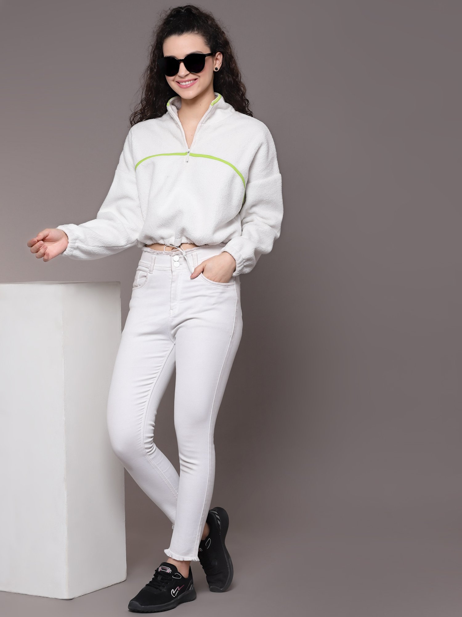 Belle Fille Yellow Patchwork Sweatshirt