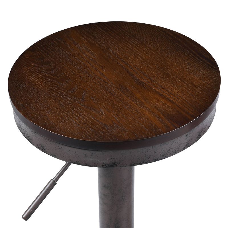 Set of 2 Baker Adjustable Industrial Stools Brown/Industrial Gray - Carolina Chair & Table