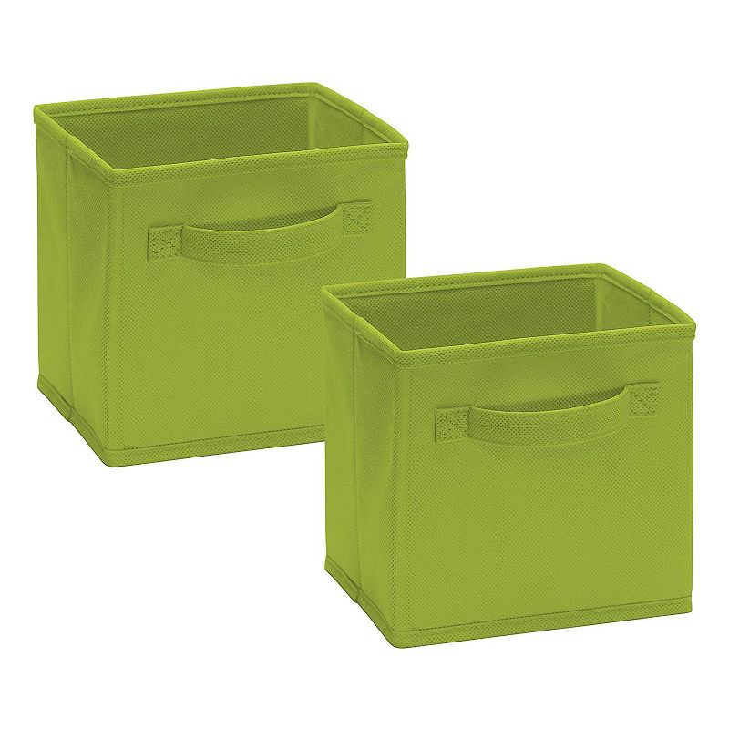 ClosetMaid 154000 Mini Collapsible Foldable Fabric Storage Cube Drawer Organizer Bins with Handles, Spring Green (6 Pack)