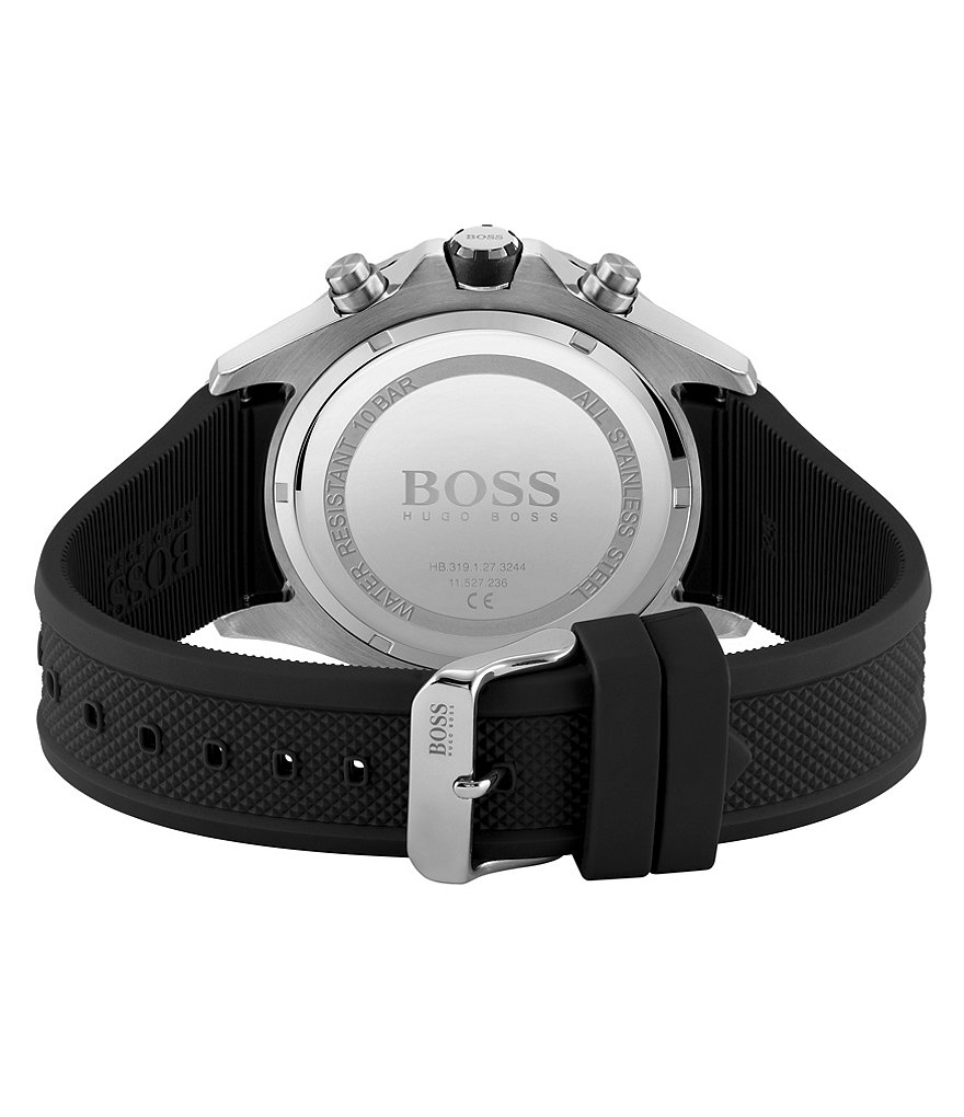 Hugo Boss Globetrotter Black Silicone Watch