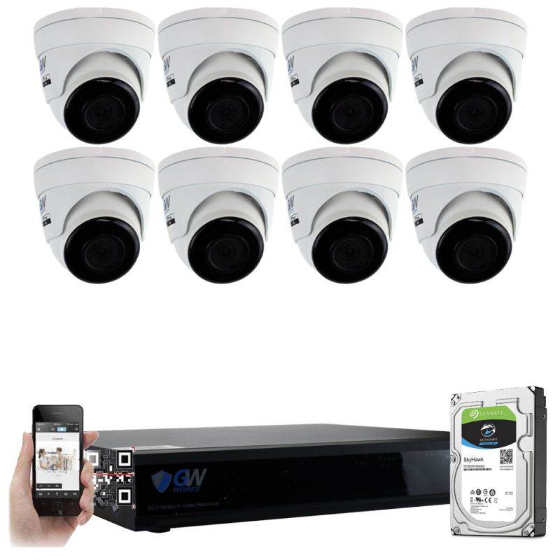 GW Security 16CH 4K PoE NVR Security System, (16) 1/2.3" Progressive Scan CMOS IP Camera, 3.6mm IR Lens, 18pcs SMD LED, 98 feet IR Distance (4TB HDD)