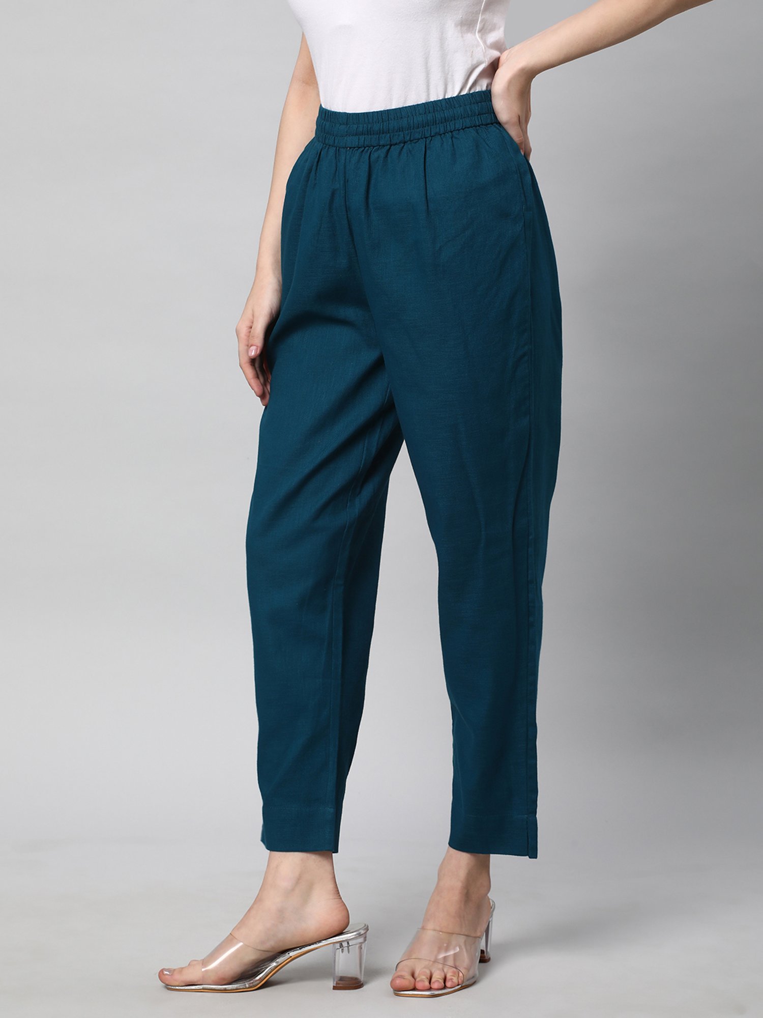 Kami Kubi Teal Linen Pants