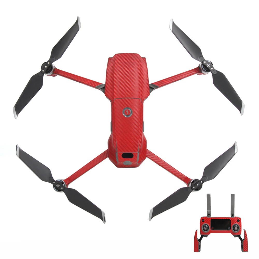 MASiKEN 3D Carbon Fiber Waterproof Fiber Decal Skin Sticker Full Set for DJI Mavic 2 Pro & Zoom Drone Body Protection Cover