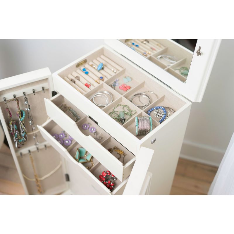 Cabby Standing Jewelry Armoire White - Hives & Honey