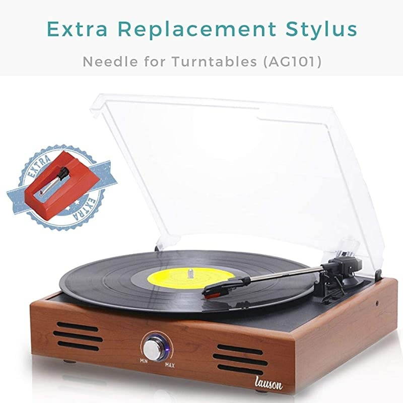 JTF535 Record Player Turntable USB for Vinyl Records 3 Speed Belt Driven Vintage Record Player VinyltoMP3 Stereo Built in Speakers Lp Phonograph RCA Output Natural Wood Effect Oak