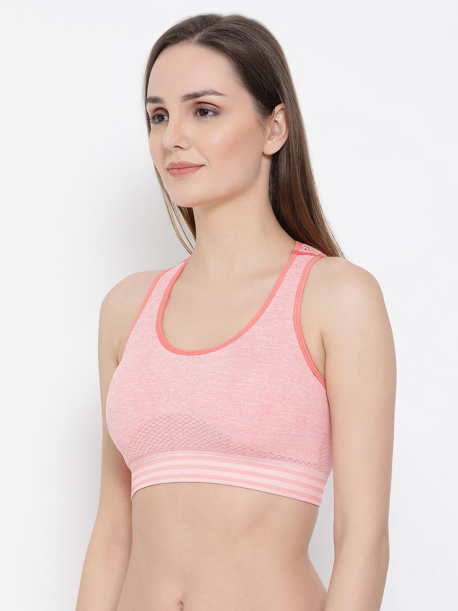 Clovia Pink Racerback Sports Bra