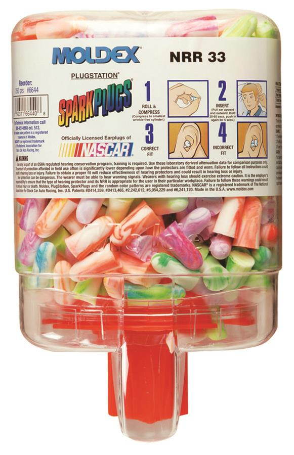 Moldex SparkPlugs PlugStation Earplug Dispenser Cordless 33NRR Asst 500 Pair