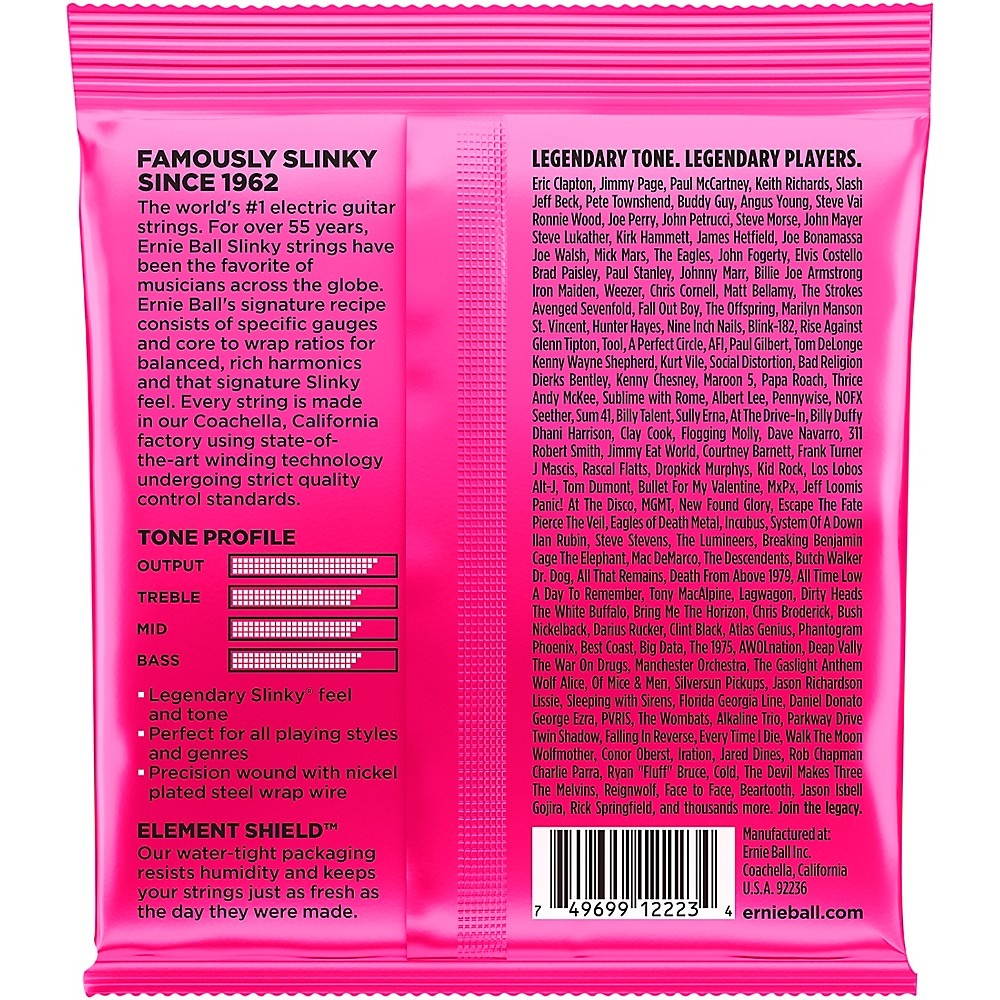 Ernie Ball 2223 Nickel Super Slinky Pink Electric Guitar Strings 6 Pack