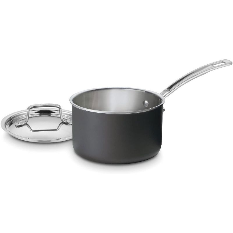 Cuisinart MCU192-16N Multiclad Unlimited 2 Quart Induction & Dishwasher Ready Stainless Steel & Anodized Aluminum Cookware Sauce Pan Cooking Pot & Lid