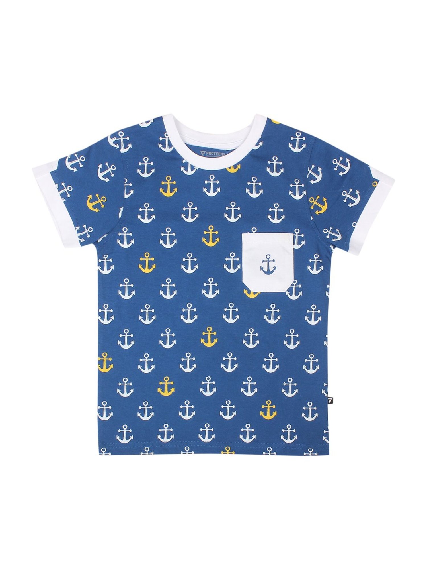 Proteens Kids Blue Cotton Printed T-Shirt