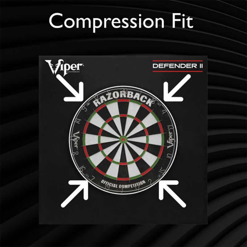 Viper Defender II Steel Tip Dart Wall Protector Square Backing Surround, Black