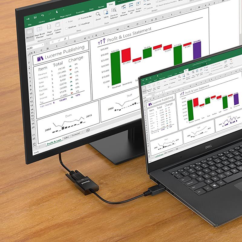 DisplayPort DP to VGA Adapter GoldPlated Display Port to VGA Adapter Male to Female Compatible with Computer Desktop Laptop PC Monitor Projector HDTV Black