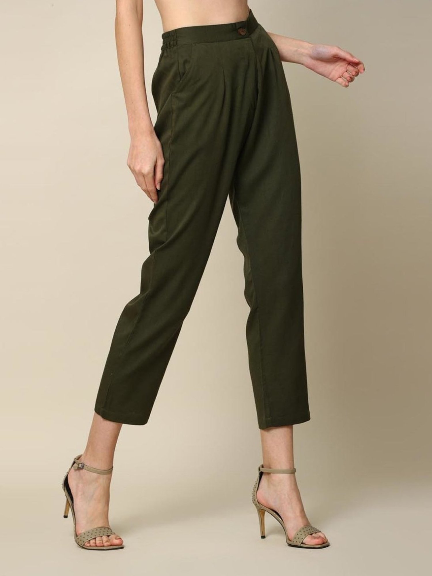 Saltpetre Classic Tencel Tapered Olive Trousers