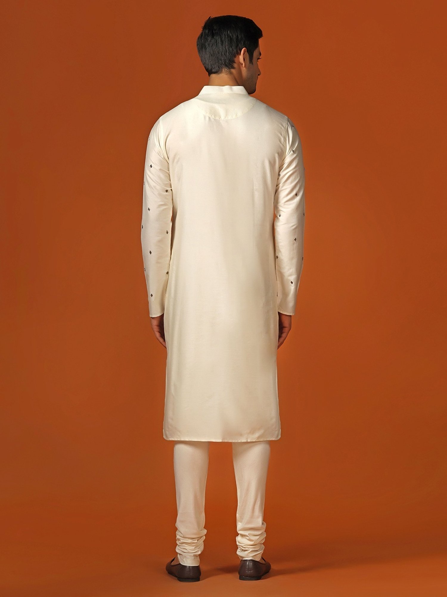 KISAH Cream Regular Fit Embroidered Kurta Bottom Set