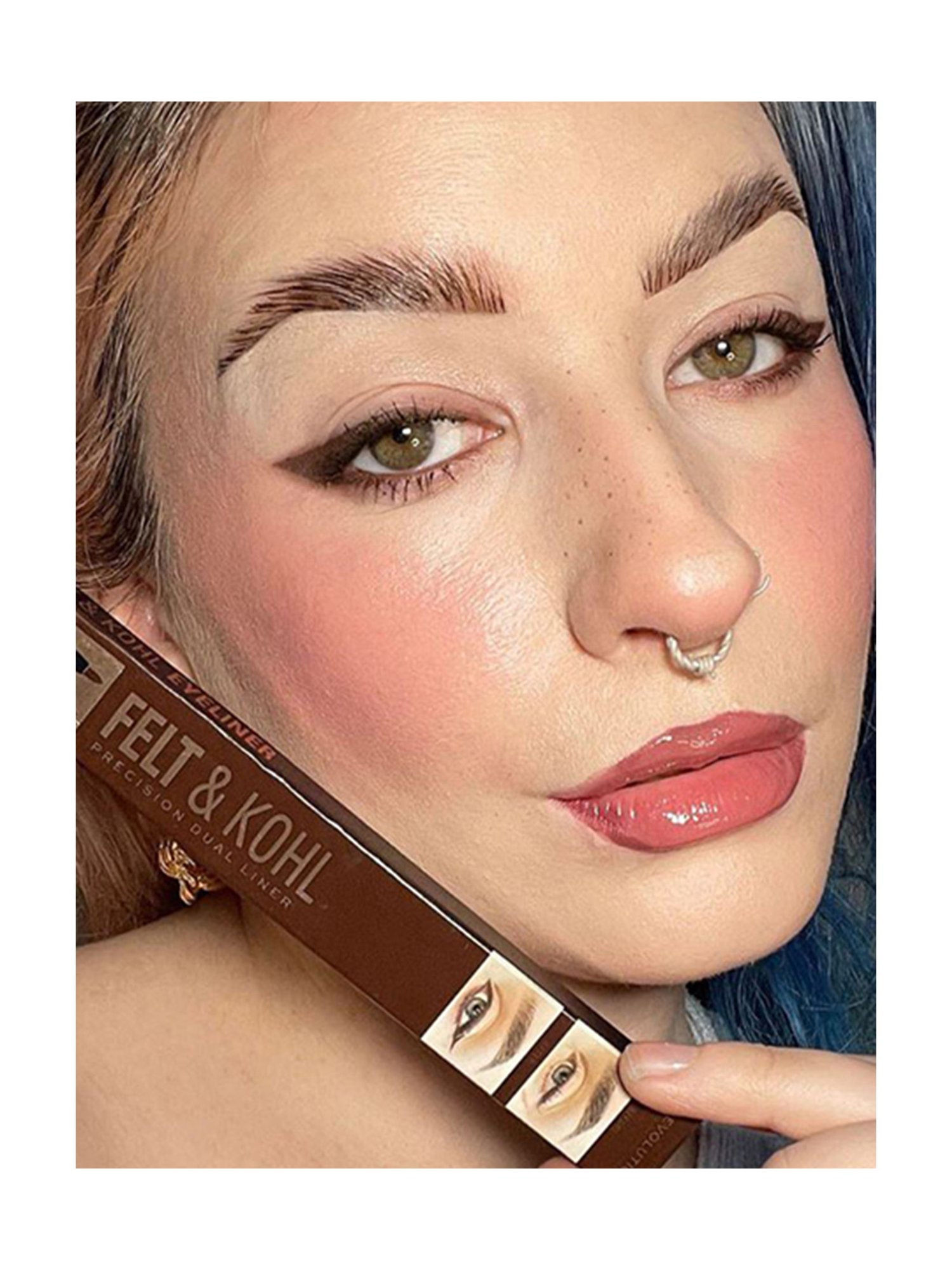 Makeup Revolution Felt & Kohl Eyeliner Brown - 0.33 gm