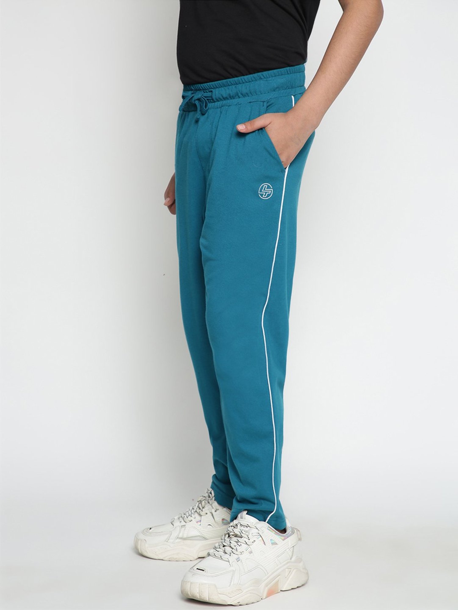 Lil Tomatoes Boys Teal Solid Trackpants