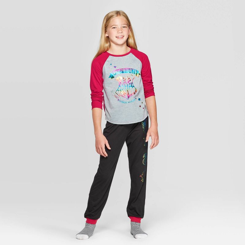 Girls' Harry Potter 2pc Pajama Set - Burgundy/Black XS