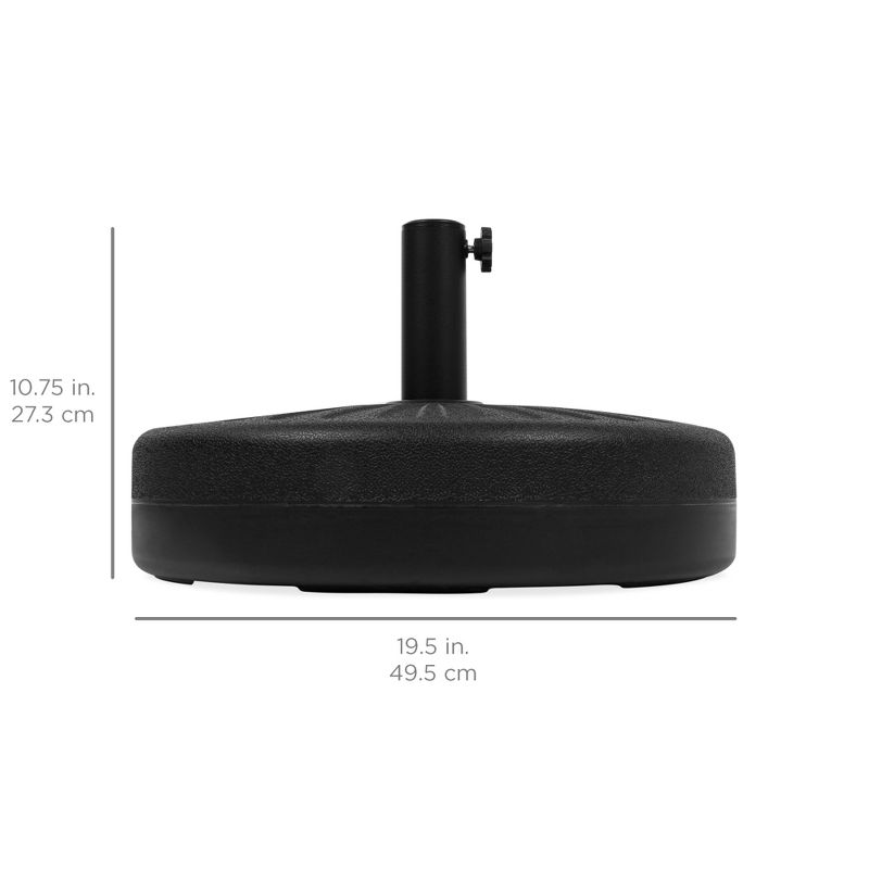 Best Choice Products Fillable Plastic Patio Umbrella Base Stand Pole Holder for Outdoor, Lawn, Garden - Black
