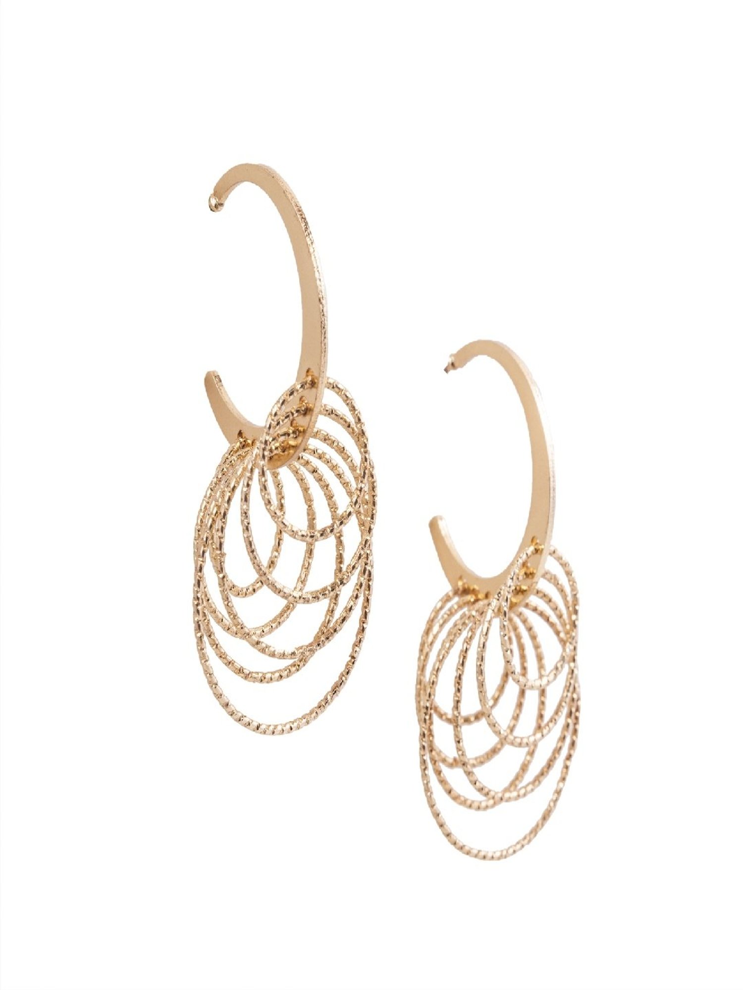 Jewelz New Trendy Hoop Earrings With Mesh Chain for Women