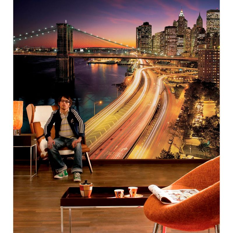 145" x 100" NYC Lights Wall Mural - Brewster
