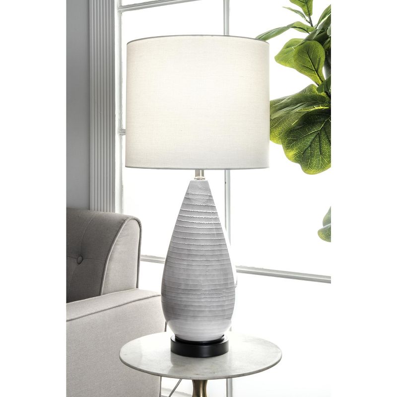 nuLOOM Tempe Glass & Metal 27" Table Lamp Lighting - Gray 27" H x 13" W x 13" D
