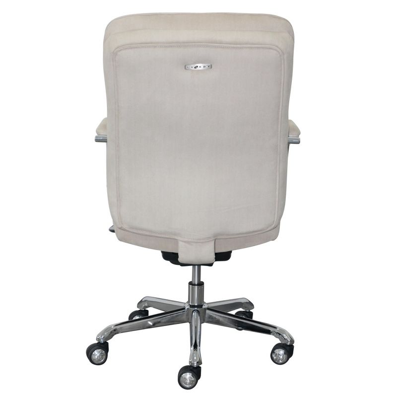 Sutherland Quilted Fabric Office Chair with Padded Arms Cream - La-Z-Boy