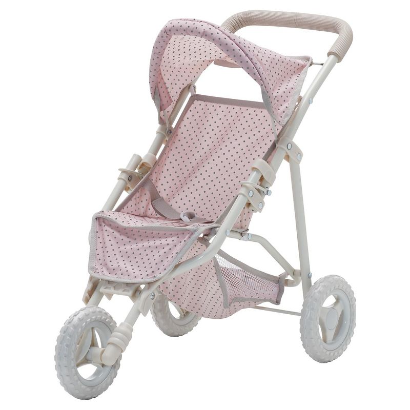 Olivia's Little World - Polka Dots Princess Baby Doll Jogging Stroller - Pink & Gray
