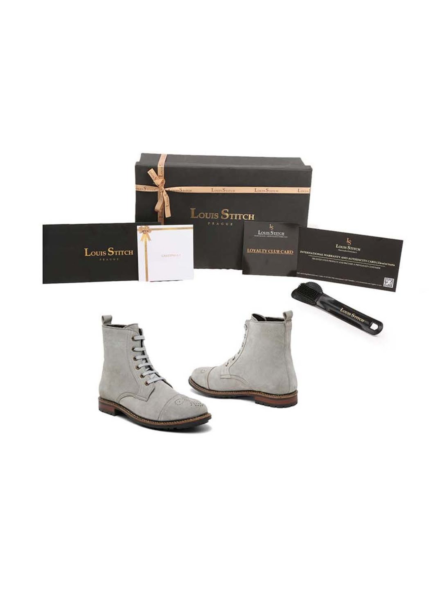 Louis Stitch Men's Ash Grey Derby Boots