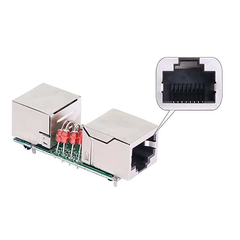 Ethernet Surge Protector RJ45 Coupler Female to Female Network Surge Protector Outdoor Arrester Protection Device Extension Adapter2Pack