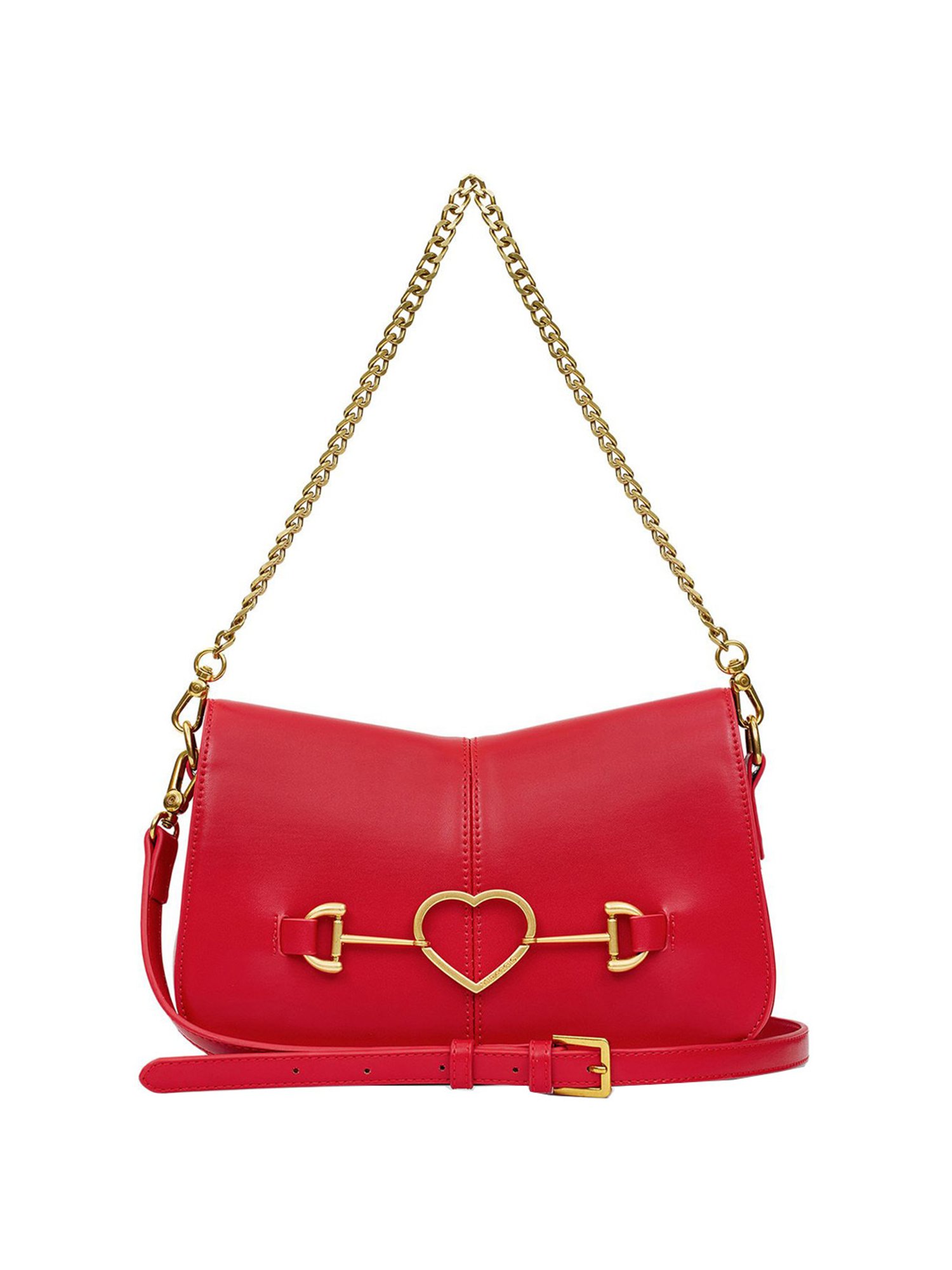 Miraggio Date Red Faux Leather Solid Shoulder Handbag