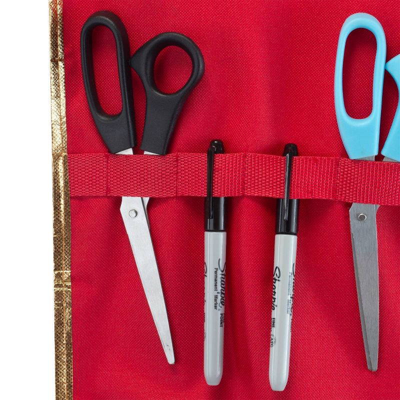 Holiday Hanging Gift Wrap & Accessory Organizer with Side Pockets - Simplify