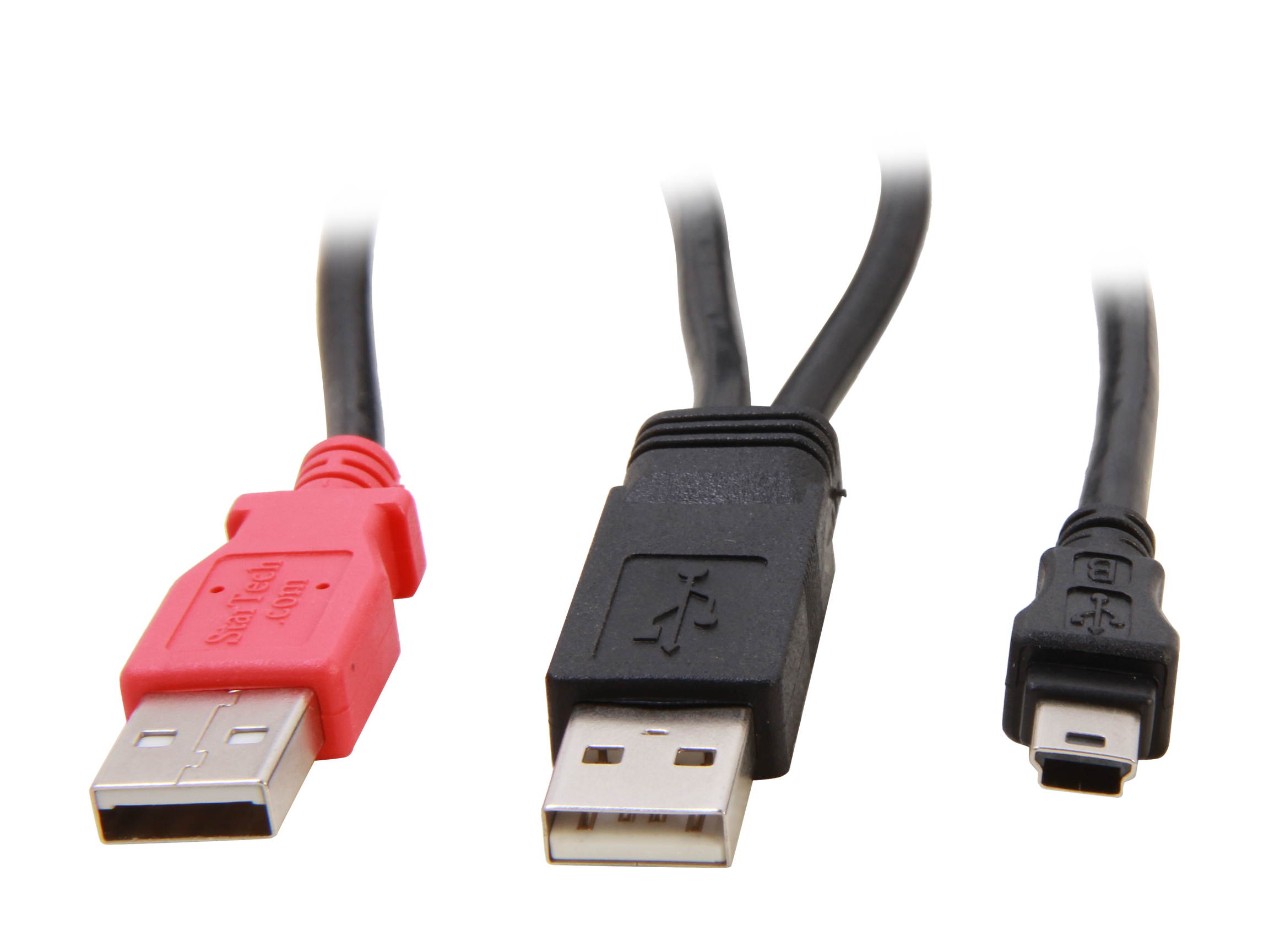 StarTech.com USB2HABMY3 USB Y Cable for External Hard Drive - USB A to mini B