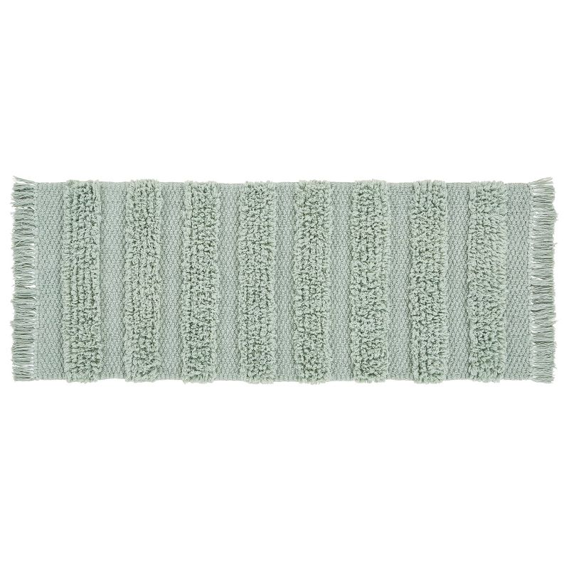 Savannah Cotton Fringe Bath Runner Sage - VCNY