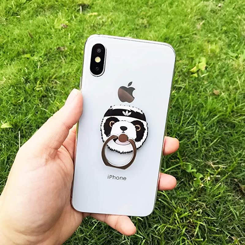 ZOEASTTM 3 Pack  Grip Kung Fu Panda Raccoon Universal 360&deg; Adjustable Holder Car Desk Hook Stand Stent Mount Kickstand Compatible with iPhone X Plus Samsung iPad Tablet 3pcs Panda