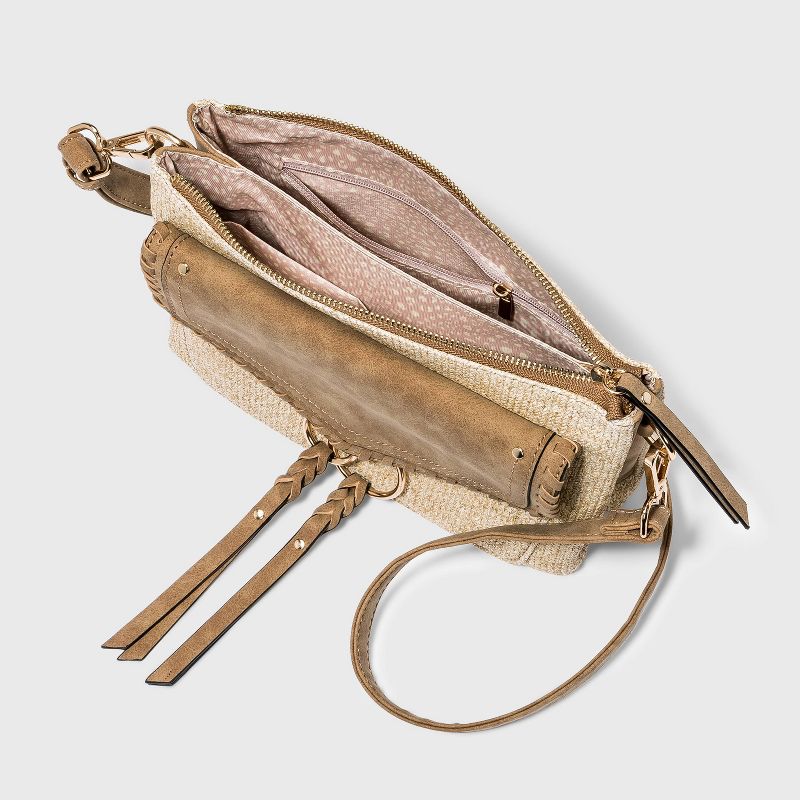 VR NYC Woven Crossbody Bag - Straw