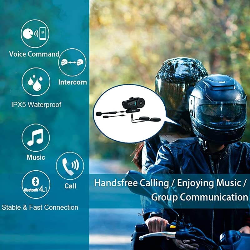Bluetooth Headset Motorcycle Intercom SCS ETC S9 2019 Intercom Motorcycle Communication System Wireless Headphone with Noise Cancellation Up to 6 Riders for Motorbike Skiing
