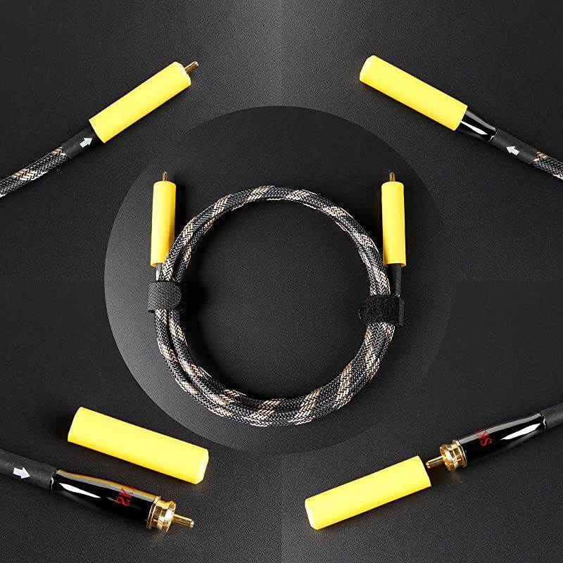 Subwoofer Cable RAC to RCA Multiple Shield with Single Crystal Copper for HiFi Systems65ft2MBlack