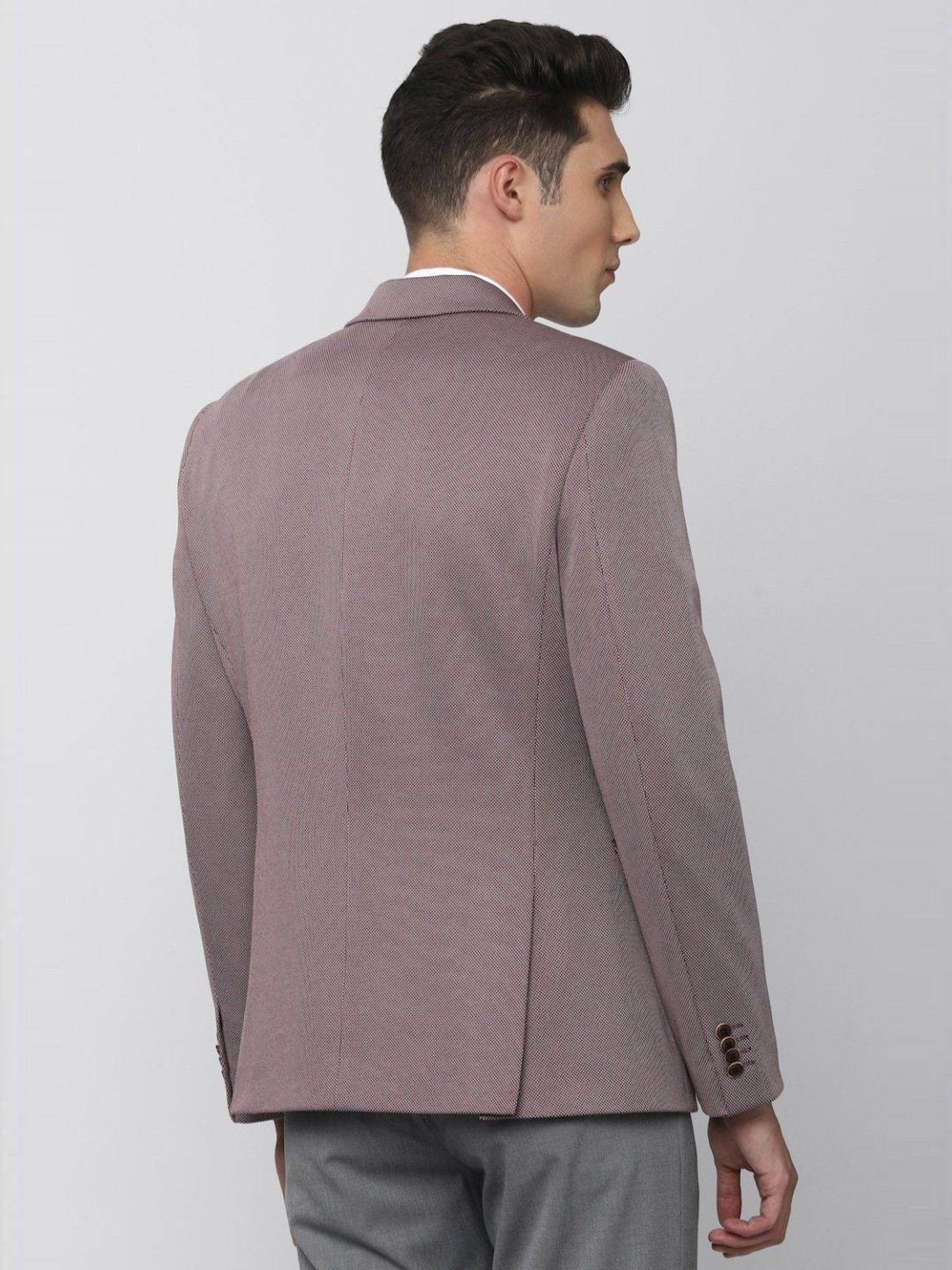 Peter England Elite Grey Regular Fit Blazer