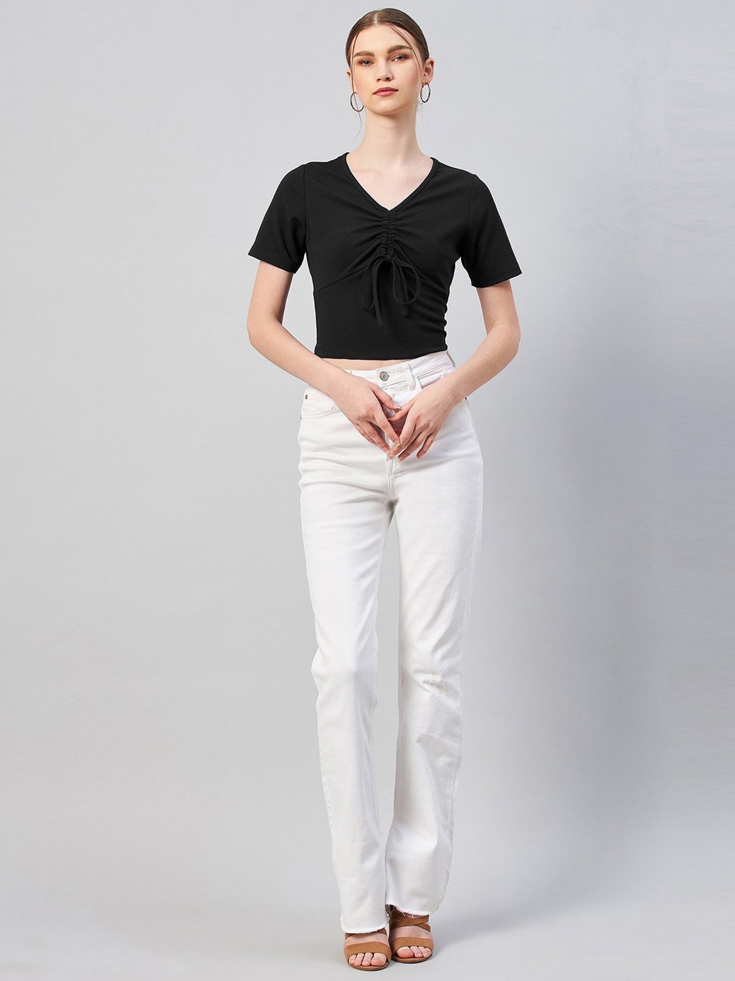 Rare Black V Neck Top