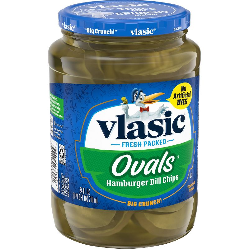 Vlasic Ovals Hamburger Dill Pickle Chips - 24oz