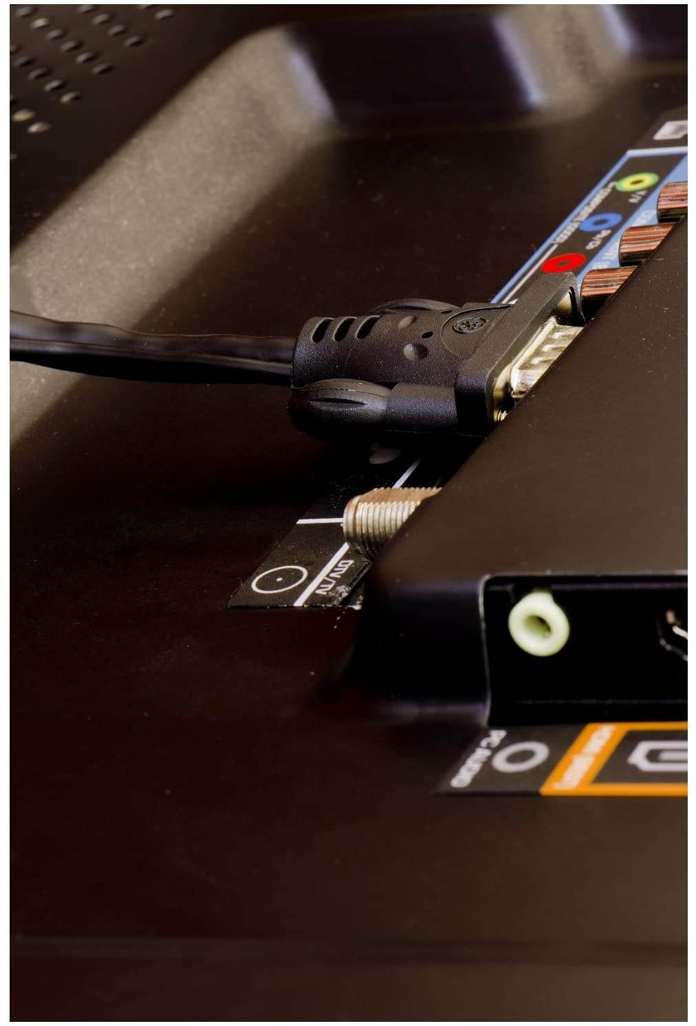 cables direct online 15ft svga + audio monitor cable, male to male 1080p super vga display cord for pc projector laptop tv