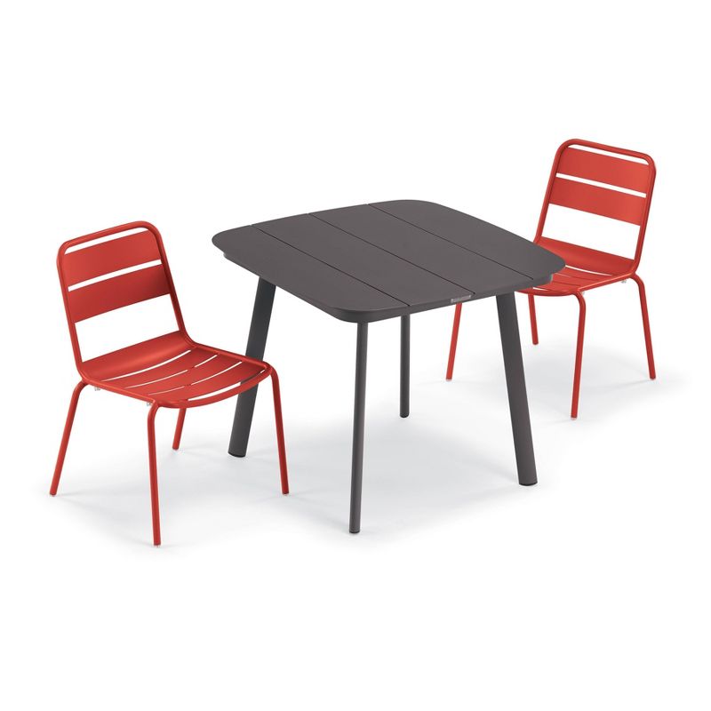 Kapri 2pk Venetian Powder-Coated Outdoor Aluminum Side Chairs - Oxford Garden