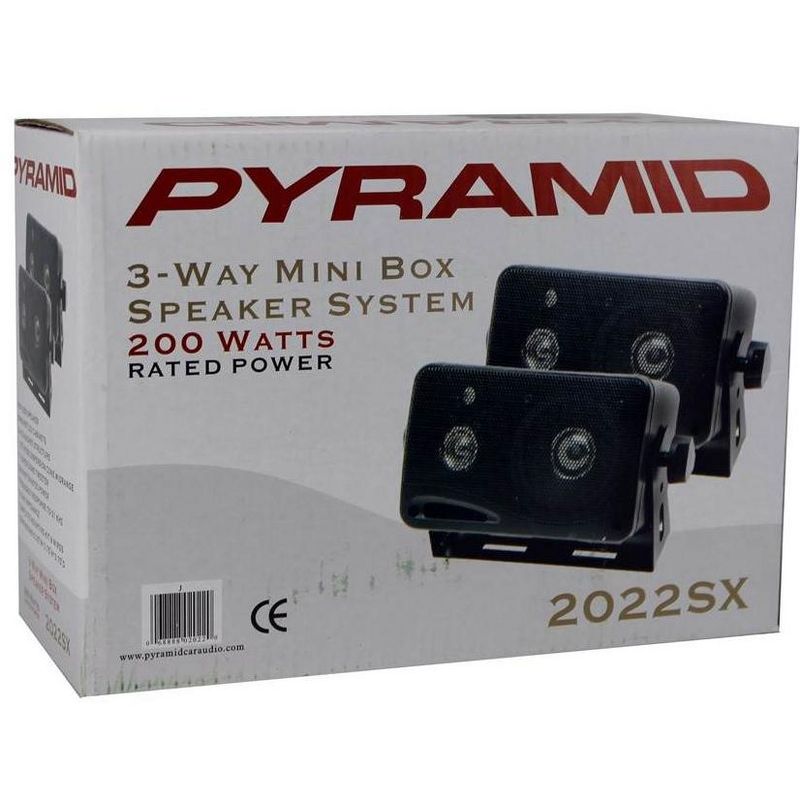 PYRAMID 2022SX 3.75" 200W 3-Way Car Audio Box Car/Inside Home Speakers (8 Pack)