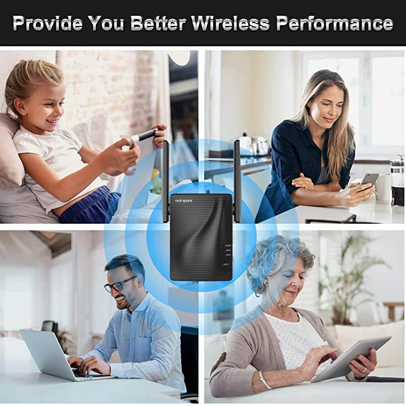 Range Extender 750Mbps Repeater Wireless Signal Booster 24 5GHz Dual Band Extender with Ethernet Port 360 Degree Full Coverage Range Extender Repeater Simple Setup