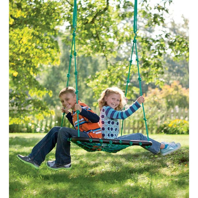 HearthSong Deluxe Platform Tree Swing for Kids with Nylon Rope and Padded Steel Frame
