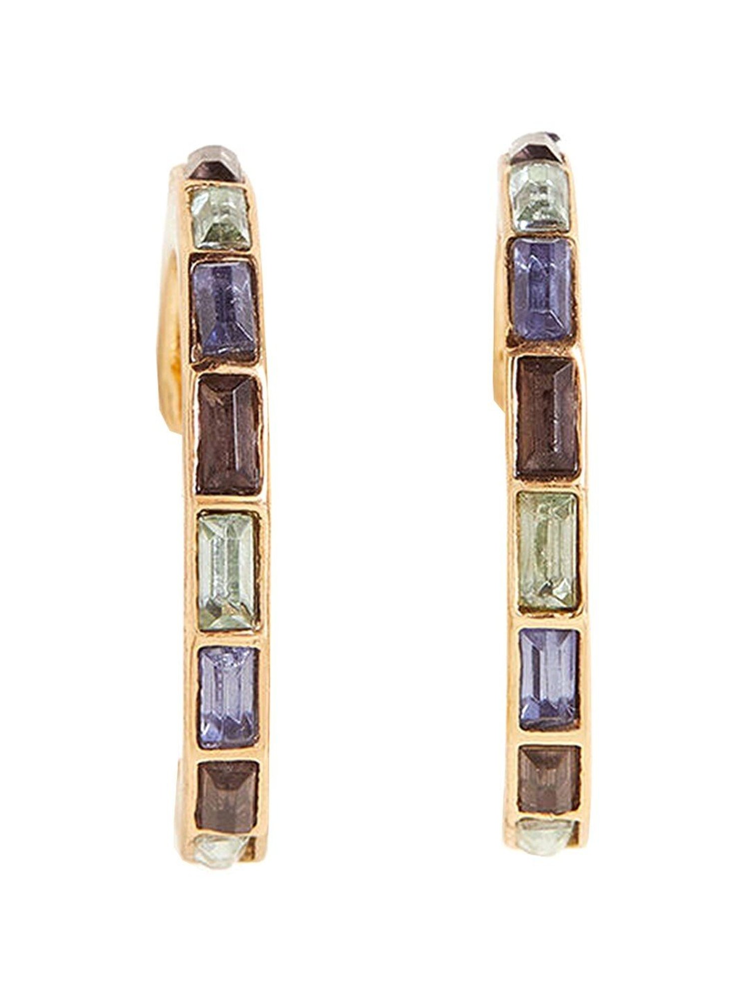 Accessorize London Medium Gem Hoop Earrings